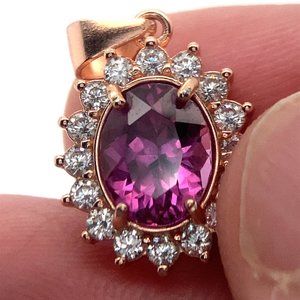 Umbalite 2.35ct Rose Gold Finish Solid 925 Sterling Silver Pendant